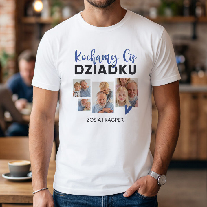 Kochamy Cię dziadku - Koszulka męska z nadrukiem