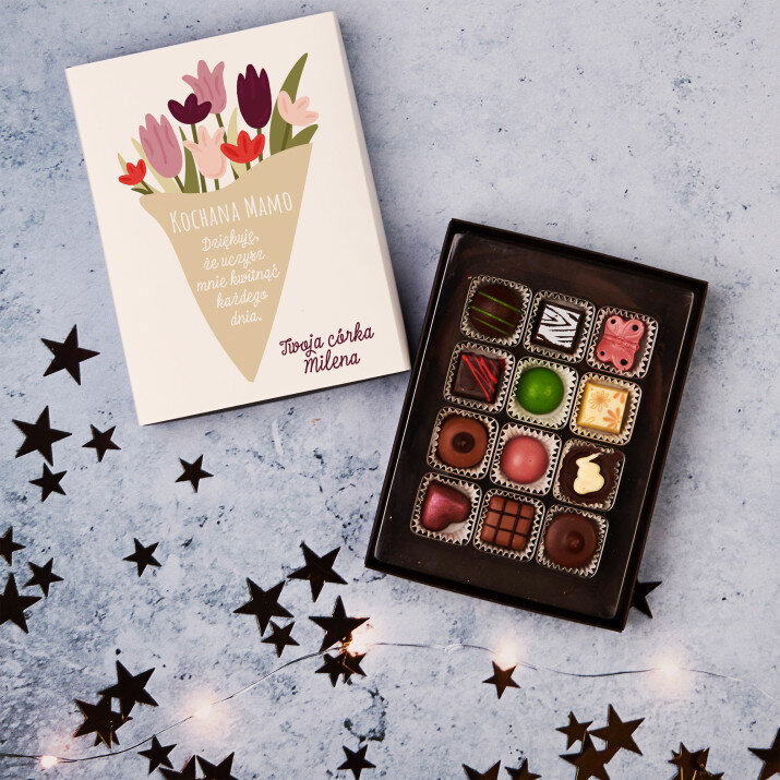 Kochana mamo kwiaty - Praliny z belgijskiej czekolady