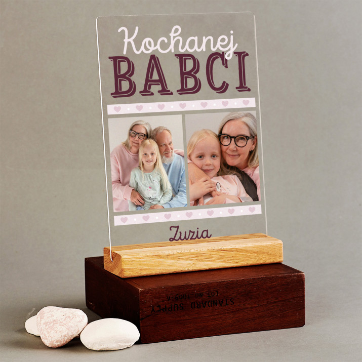 Kochanej babci - Wydruk na szkle akrylowym z podstawką