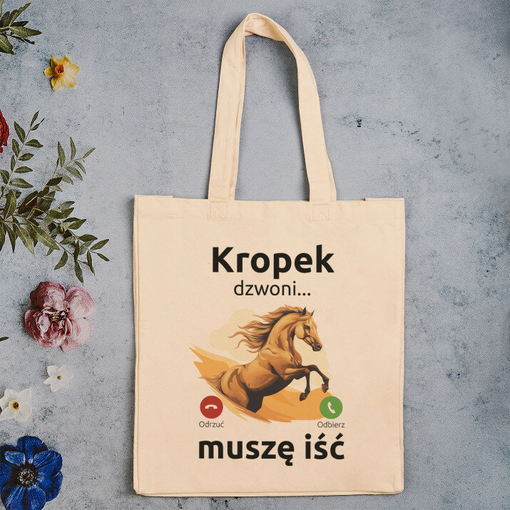 Koń dzwoni - Torba Bawełniana z Nadrukiem