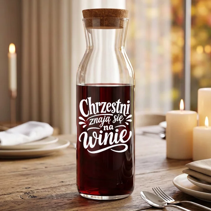 Karafka Do Wina Dla Chrzestnych Prezent Dla Pary: Wesoły Toast Chrzestnych Karafka Do Wina Dla Chrzestnych Prezent Dla Pary: Wesoły Toast Chrzestnych