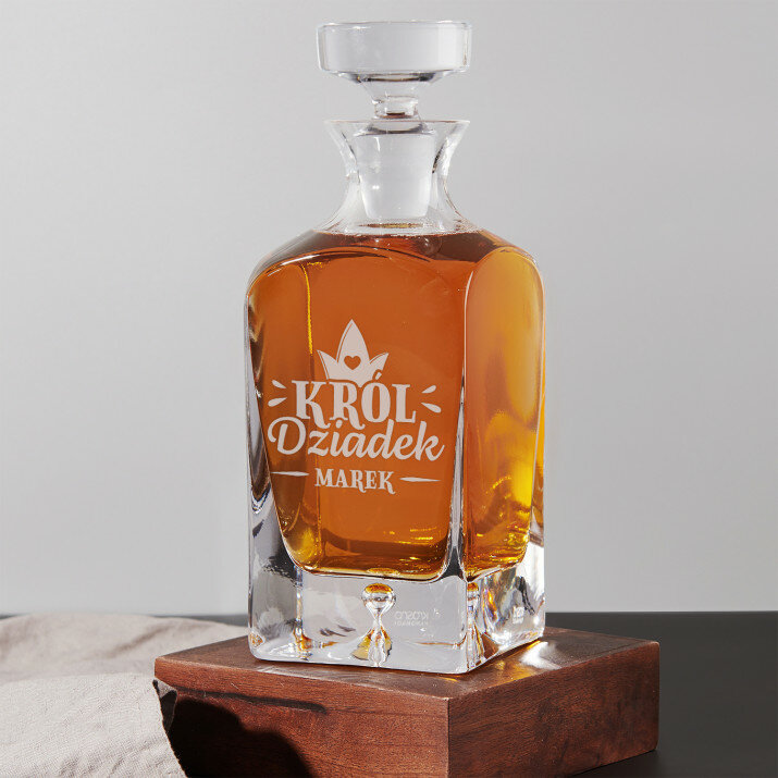 Król dziadek - Grawerowana karafka do whisky