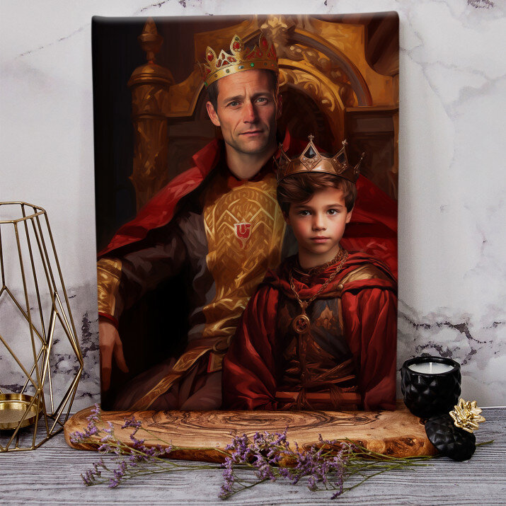 Król tata z synem - Królewski portret