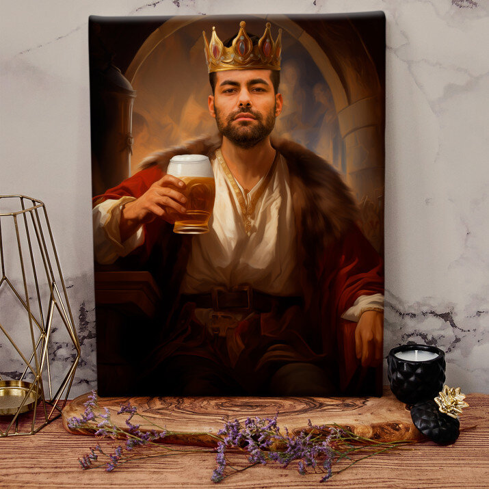 Król z piwem - Królewski portret Król z piwem - Królewski portret