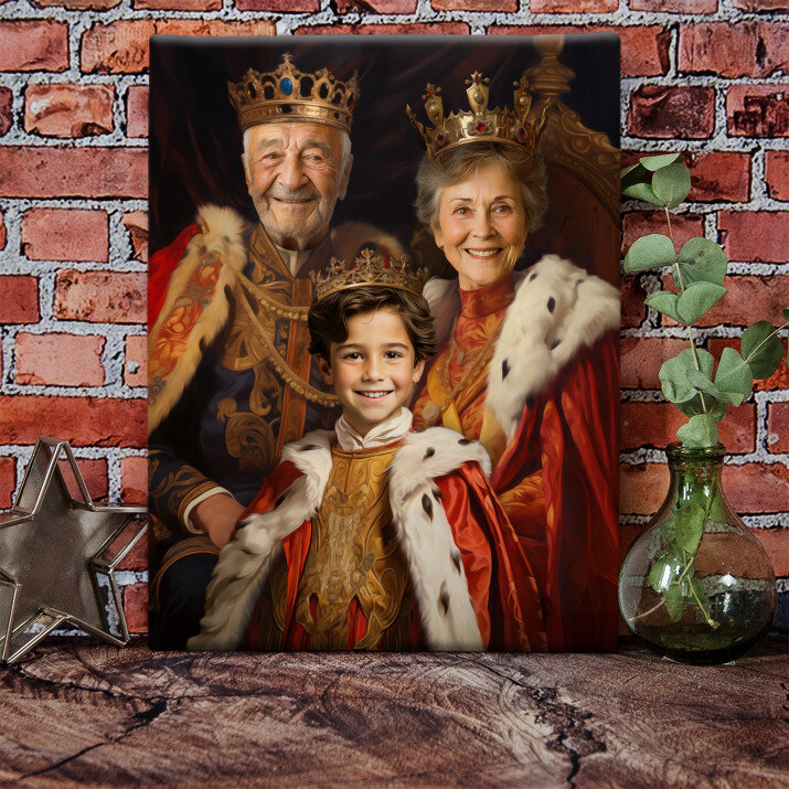 Królewscy dziadkowie z wnukiem - Królewski portret