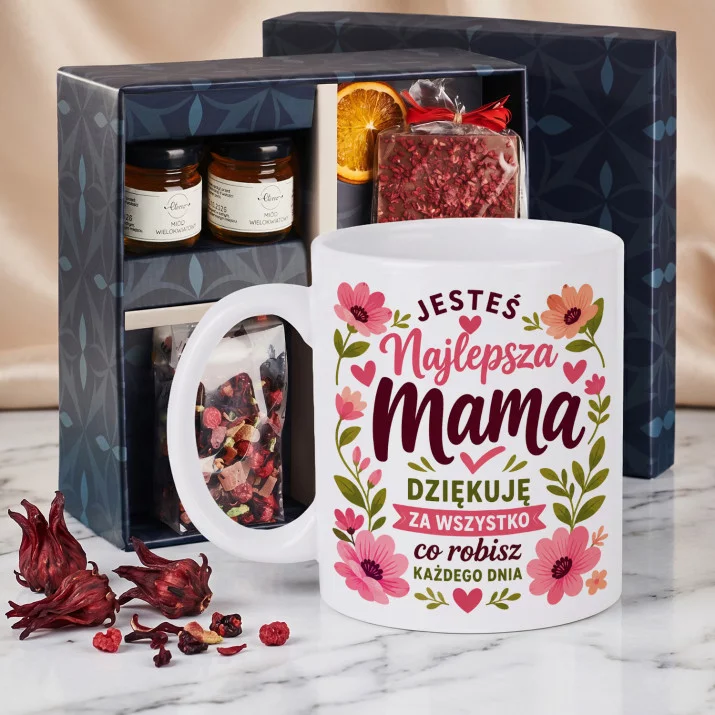 Zestaw Prezenowy Z Kubkiem Na Dzień Mamy Dla Mamy: Jesteś Najlepsza Zestaw Prezenowy Z Kubkiem Na Dzień Mamy Dla Mamy: Jesteś Najlepsza