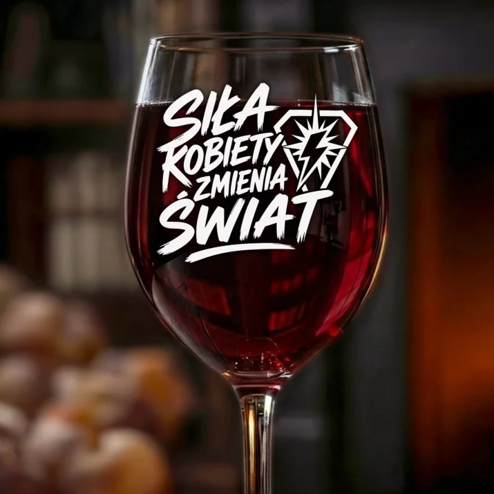Kieliszek Do Wina Na Dzień Kobiet Prezent Dla Kobiety Kobiety: Siła Kobiety Zmienia Świat