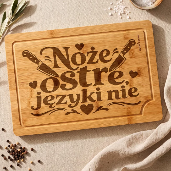 Deska Do Krojenia Na Złote Gody Prezent Dla Pary: Ostre Noże Łagodne Słowa Deska Do Krojenia Na Złote Gody Prezent Dla Pary: Ostre Noże Łagodne Słowa