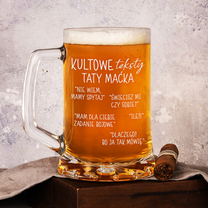 Kultowe teksty taty - Personalizowany Kufel