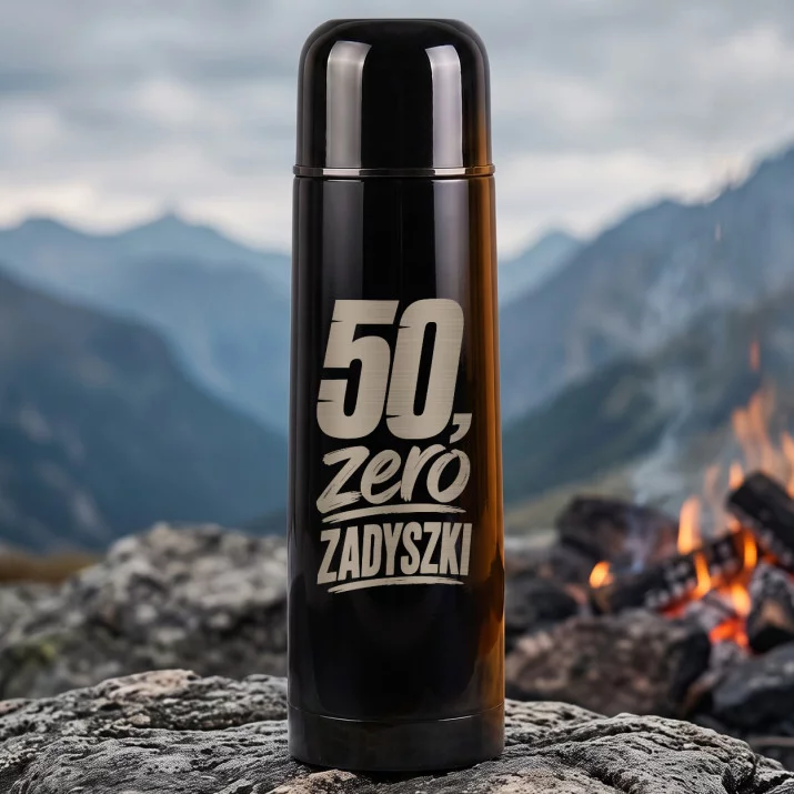 Termos 500ml Na 50 Urodziny Prezent Dla Mężczyzny: 50, Zero Zadyszki Termos 500ml Na 50 Urodziny Prezent Dla Mężczyzny: 50, Zero Zadyszki