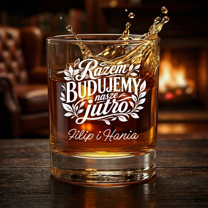 Szklanki Do Whisky z Grawerem Dla Pary Młodej Prezent Na Ślub Dla Pary: Razem Budujemy Nasze Szklanki Do Whisky z Grawerem Dla Pary Młodej Prezent Na Ślub Dla Pary: Razem Budujemy Nasze