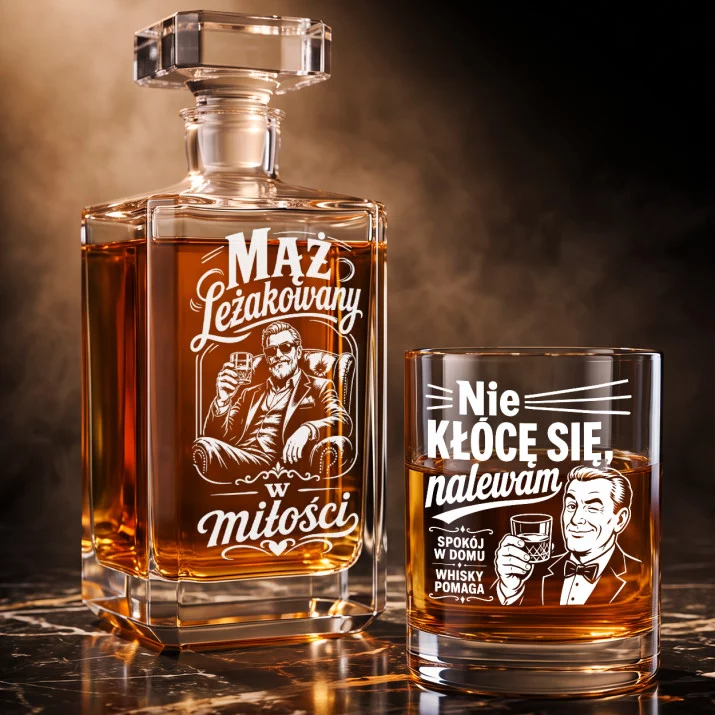 Zestaw Do Whisky Na 50 Rocznicę Ślubu Rodziców Prezent Dla Mężczyzny: Mąż Leżakowany W Miłości