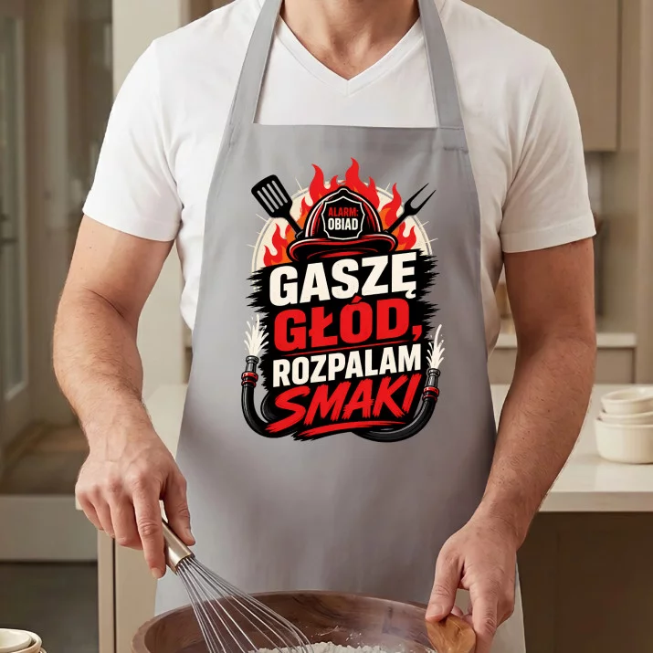 Fartuch Dla Strażaka Prezent Dla Mężczyzny: Gaszę Głód, Rozpalam Smaki