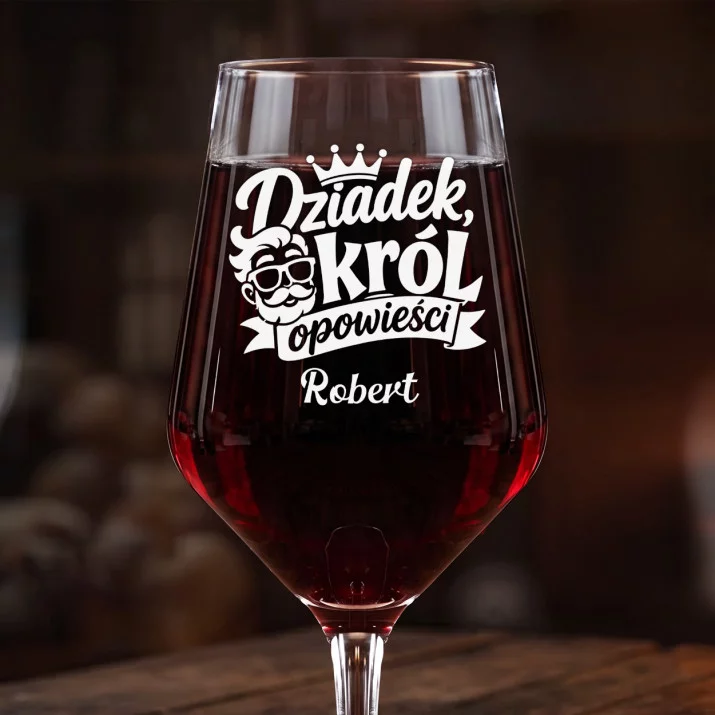 Mega Kieliszek Do Wina z Grawerem Dla Dziadka Prezent Na Dzień Dziadka Dla Mężczyzny: Dziadek, Król Opowieści Mega Kieliszek Do Wina z Grawerem Dla Dziadka Prezent Na Dzień Dziadka Dla Mężczyzny: Dziadek, Król Opowieści