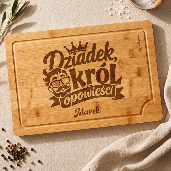Deska Do Krojenia z Grawerem Dla Dziadka Prezent Na Dzień Dziadka Dla Mężczyzny: Dziadek, Król Opowieści Deska Do Krojenia z Grawerem Dla Dziadka Prezent Na Dzień Dziadka Dla Mężczyzny: Dziadek, Król Opowieści
