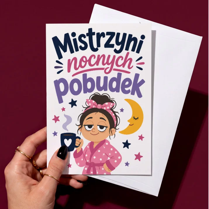 Kartka z Życzeniami Dla Świeżej Mamy Na Dzień Mamy Dla Kobiety: Nocna Bohaterka Kartka z Życzeniami Dla Świeżej Mamy Na Dzień Mamy Dla Kobiety: Nocna Bohaterka