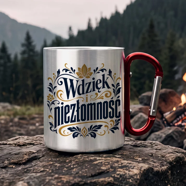 Kubek Metalowy z Karabińczykiem Na Imieniny Prezent Dla Kobiety: Elegancja I Siła Kubek Metalowy z Karabińczykiem Na Imieniny Prezent Dla Kobiety: Elegancja I Siła