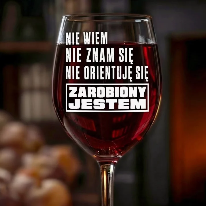 Kieliszek Do Wina Dla Pracownika Prezent Dla Mężczyzny: Nie Wiem Ale Zarobiony Kieliszek Do Wina Dla Pracownika Prezent Dla Mężczyzny: Nie Wiem Ale Zarobiony