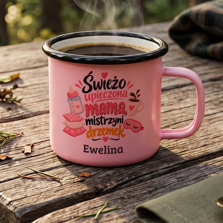Kubek Emaliowany Dla Świeżo Upieczonej Mamy Prezent Na Dzień Mamy Dla Kobiety: Świeżo Upieczona Mama Kubek Emaliowany Dla Świeżo Upieczonej Mamy Prezent Na Dzień Mamy Dla Kobiety: Świeżo Upieczona Mama