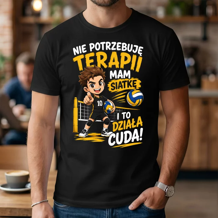 Koszulka Męska Dla Siatkarza Prezent Dla Mężczyzny: Siatka Działa Cuda