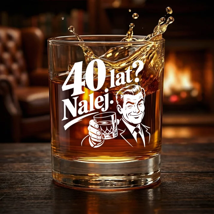 Szklanka Do Whisky Dla 40 Latka Prezent Na 40 Urodziny Dla Mężczyzny: 40 Lat? Nalej.