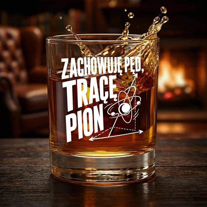 Szklanka Do Whisky Dla Fizyka Prezent Dla Mężczyzny: Zachowuję Pęd, Tracę Pion Szklanka Do Whisky Dla Fizyka Prezent Dla Mężczyzny: Zachowuję Pęd, Tracę Pion