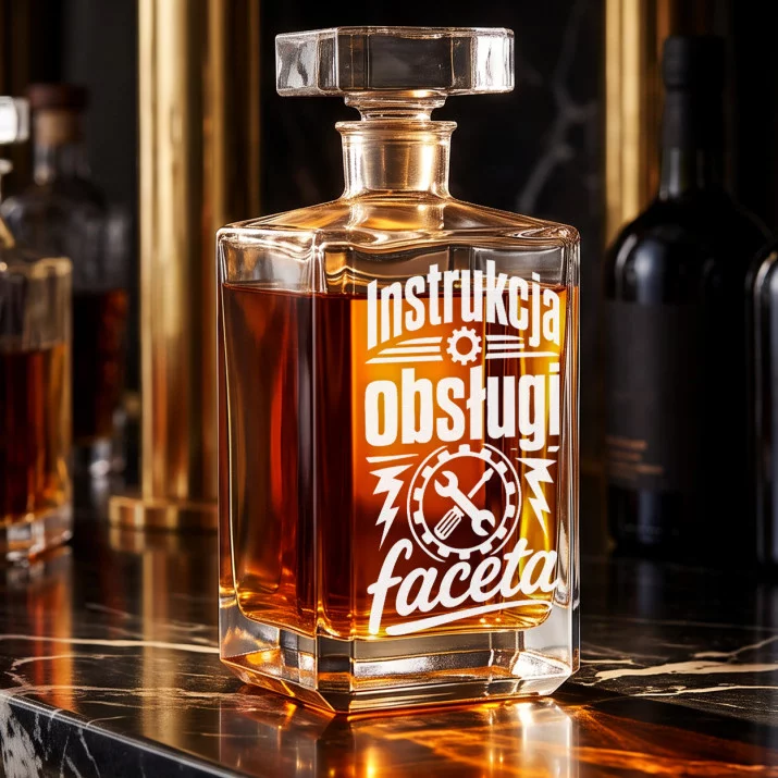Karafka Do Whisky z Grawerem Dla Niego Prezent Na Walentynki: Instrukcja Obsługi Faceta Karafka Do Whisky z Grawerem Dla Niego Prezent Na Walentynki: Instrukcja Obsługi Faceta