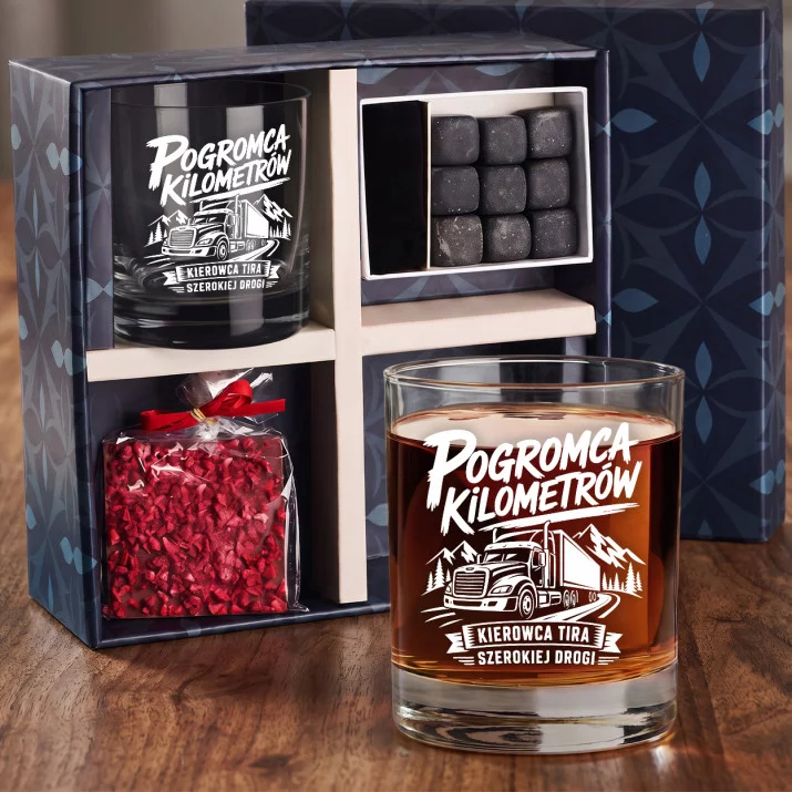 Zestaw Prezentowy Whisky Dla Kierowcy Tira Dla Mężczyzny: Pochłaniam Kilometry Zestaw Prezentowy Whisky Dla Kierowcy Tira Dla Mężczyzny: Pochłaniam Kilometry