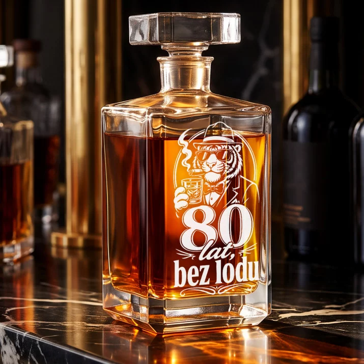 Karafka Do Whisky z Grawerem Na 80 Urodziny Prezent: 80 Lat, Bez Lodu Karafka Do Whisky z Grawerem Na 80 Urodziny Prezent: 80 Lat, Bez Lodu