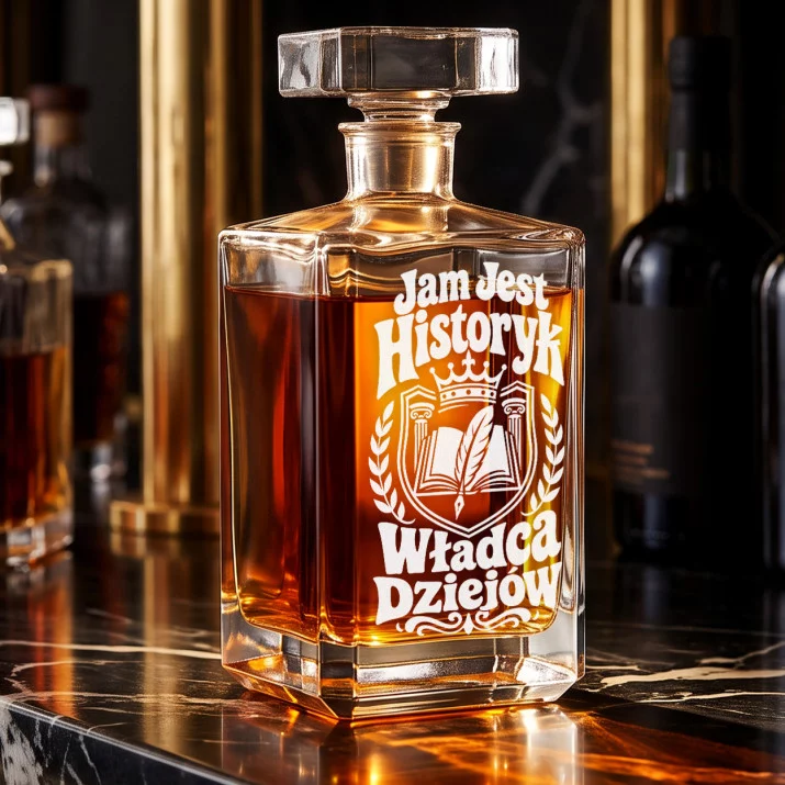 Karafka Do Whisky z Grawerem Dla Historyka Prezent: Jam Jest Historyk Karafka Do Whisky z Grawerem Dla Historyka Prezent: Jam Jest Historyk