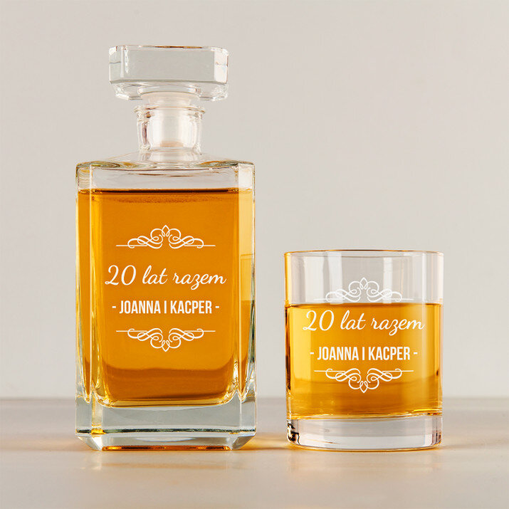Lata razem - Zestaw Grawerowana Karafka 0,7 i Szklanki Do Whisky