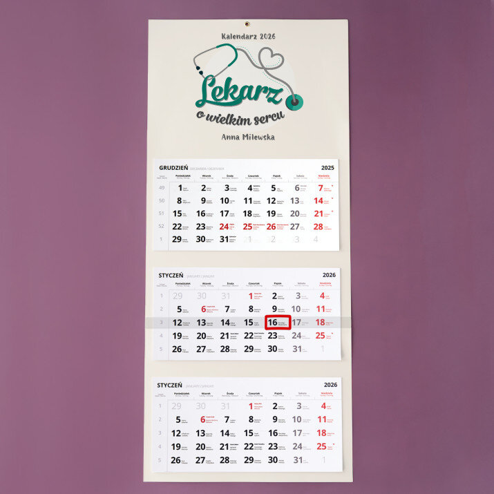Lekarz o wielkim sercu - Kalendarz trójdzielny Lekarz o wielkim sercu - Kalendarz trójdzielny