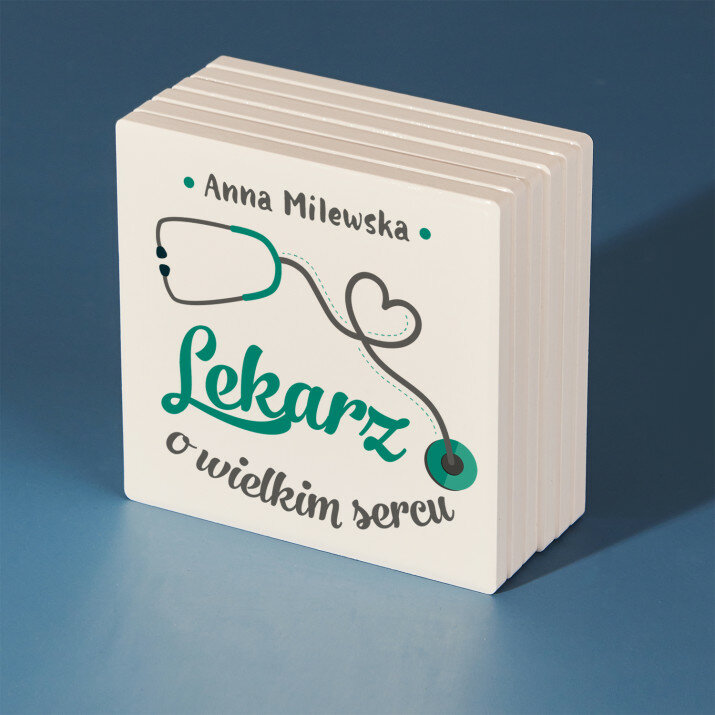 Lekarz o wielkim sercu - Podkładki ceramiczne pod kubek