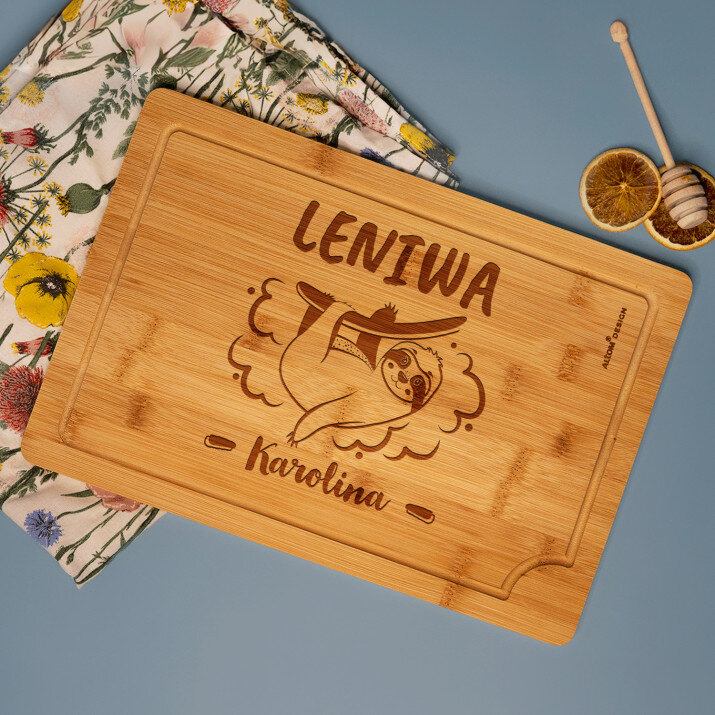Leniwa - deska do krojenia z grawerem