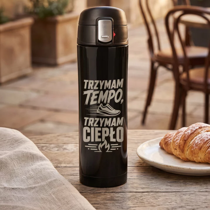 Kubek Termiczny 440ml Dla Sportowca Prezent: Trzymam Tempo, Trzymam Ciepło