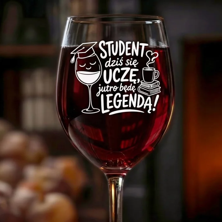 Kieliszek Do Wina Dla Studenta Prezent Dla Mężczyzny: Student Jutro Legenda Kieliszek Do Wina Dla Studenta Prezent Dla Mężczyzny: Student Jutro Legenda