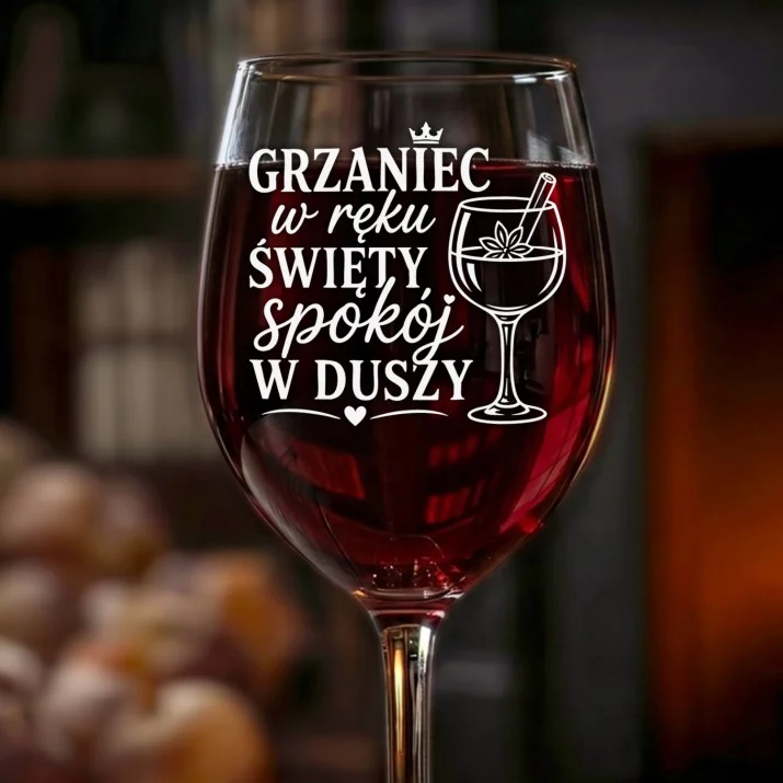 Kieliszek Do Wina Na Święta Bożego Narodzenia Prezent Dla Kobiety: Grzaniec Święty Spokój