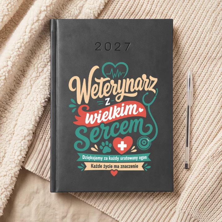 Kalendarz Książkowy A5 2027 Dla Weterynarza Prezent Dla Mężczyzny: Serce Weterynarii