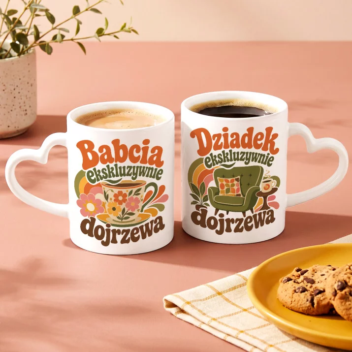 Zestaw Kubków Dla Babci i Dziadka Prezent Na Dzień Babci i Dziadka Dla Pary: Szlachetne Roczniki