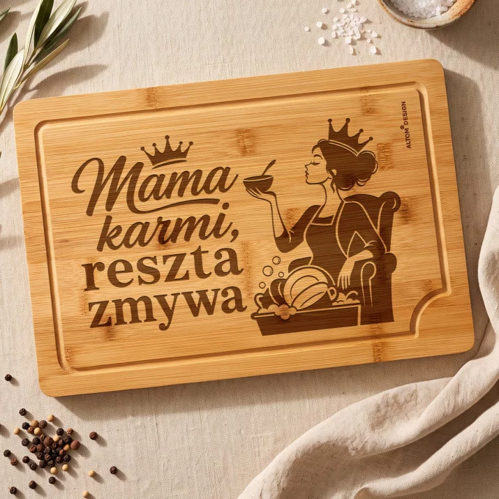 Deska Do Krojenia Dla Mamy Prezent Na Dzień Mamy Dla Kobiety: Rządy Mamy W Kuchni