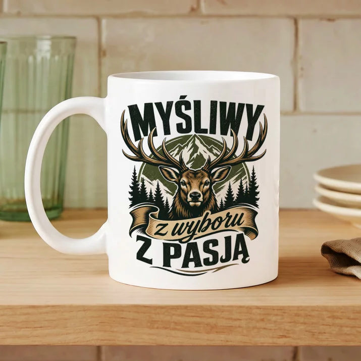 Kubek Z Nadrukiem Dla Myśliwego Prezent Dla Mężczyzny: Myśliwy Z Pasją Kubek Z Nadrukiem Dla Myśliwego Prezent Dla Mężczyzny: Myśliwy Z Pasją