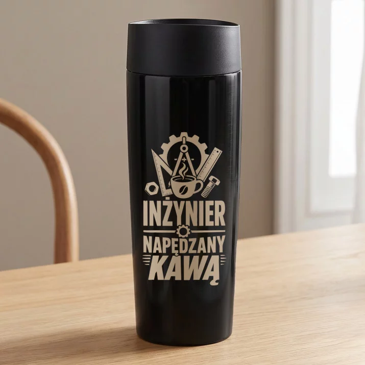 Kubek Termiczny Dla Inżyniera Prezent Dla Mężczyzny: Inżynier Napędzany Kawą