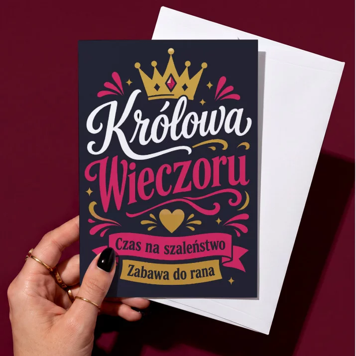 Kartka z Życzeniami Na Panieński Dla Kobiety: Królewska Noc