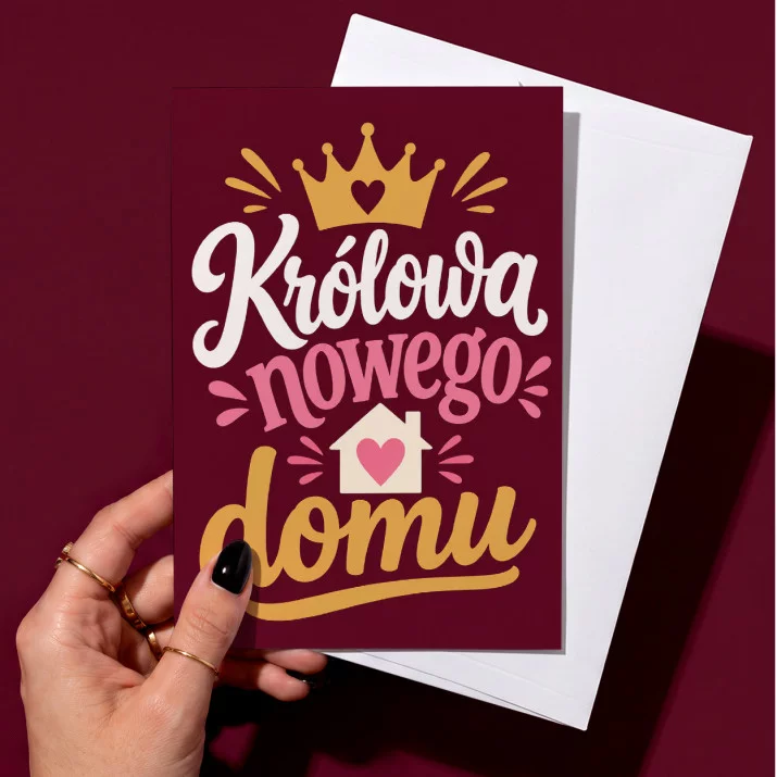 Kartka z Życzeniami Na Nowy Dom Dla Kobiety: Królewski Kąt Kartka z Życzeniami Na Nowy Dom Dla Kobiety: Królewski Kąt