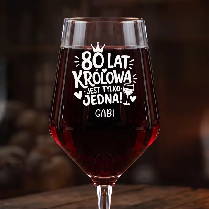 Mega Kieliszek Do Wina z Grawerem Na 80 Urodziny Mamy Prezent Na 80 Urodziny Dla Kobiety: Królowa 80 Lat Mega Kieliszek Do Wina z Grawerem Na 80 Urodziny Mamy Prezent Na 80 Urodziny Dla Kobiety: Królowa 80 Lat