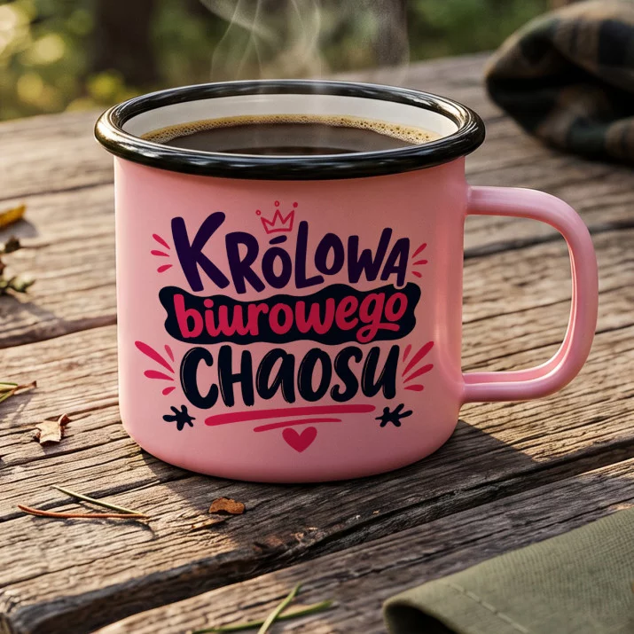 Kubek Emaliowany Dla Koleżanki Prezent Dla Kobiety: Biuro Z Humorem Kubek Emaliowany Dla Koleżanki Prezent Dla Kobiety: Biuro Z Humorem