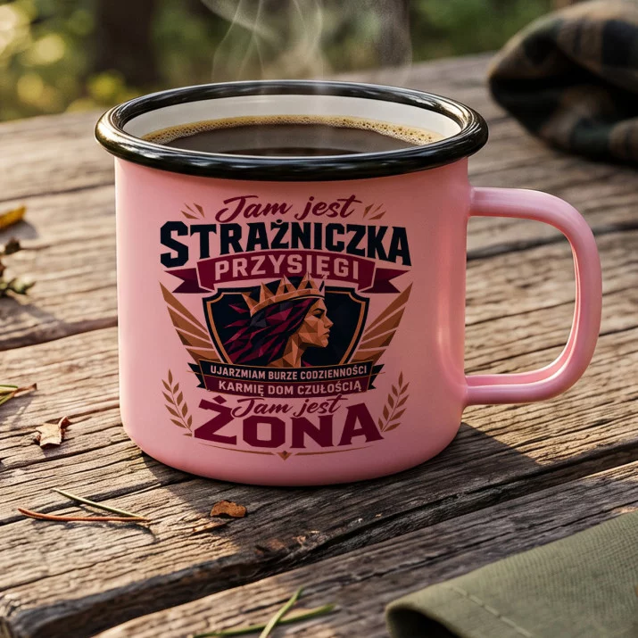 Kubek Emaliowany Na 30 Rocznicę Ślubu Prezent Dla Kobiety: Herb Wierności Kubek Emaliowany Na 30 Rocznicę Ślubu Prezent Dla Kobiety: Herb Wierności