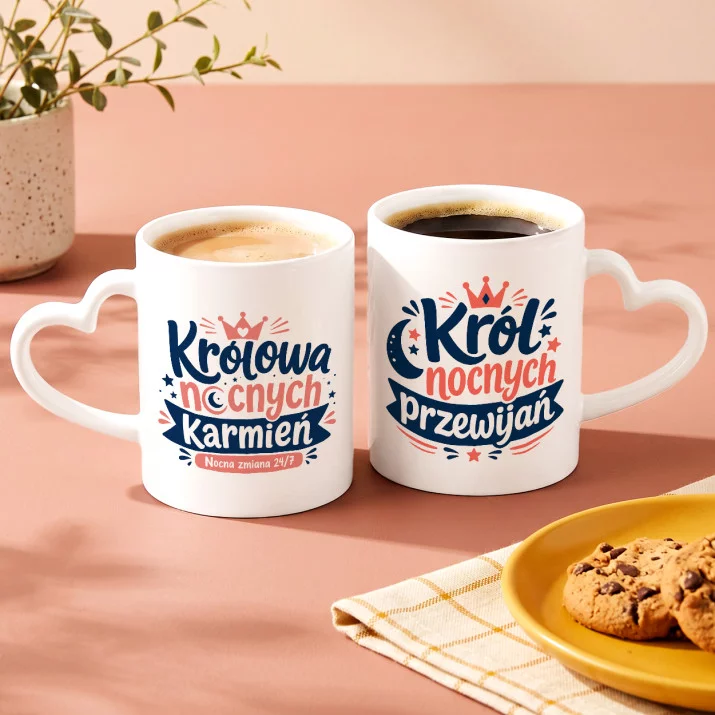 Zestaw Kubków Dla Młodych Rodziców Prezent Dla Pary: Para Nocnych Bohaterów Zestaw Kubków Dla Młodych Rodziców Prezent Dla Pary: Para Nocnych Bohaterów