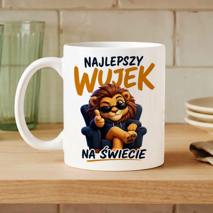 Kubek Z Nadrukiem Dla Wujka Prezent Dla Mężczyzny: Najlepszy Wujek Lew