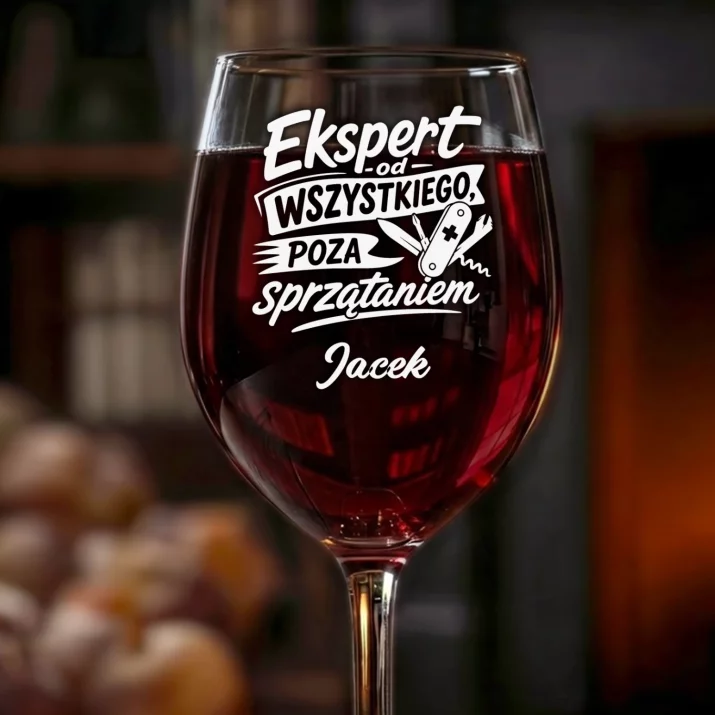 Kieliszek Do Wina z Grawerem Dla Brata Prezent Dla Mężczyzny: Ekspert Od Wszystkiego